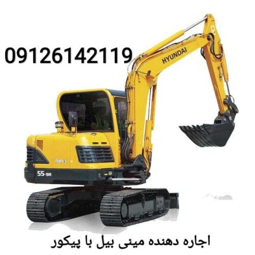 اجاره دهنده مینی بیل مکانیکی با پیکور خاکبرداری و تخریب