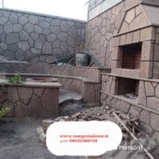 سنگ مالون اجرای سنگ لاشه پیمانکاری سنگ ورقه ای